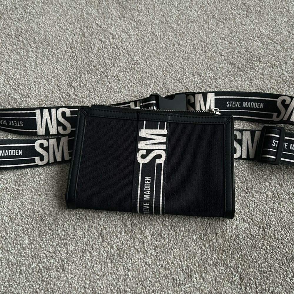 Black Steve Madden around the waist bag